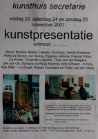2001. Poster verkooppresentatie, Kunsthuis De Secretarie.